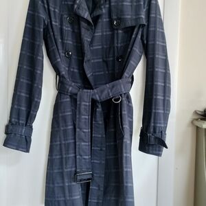 Banana Republic Navy Plaid Coat